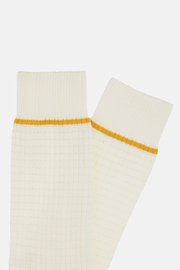 Cotton Blend Jacquard Socks, Cream, hi-res
