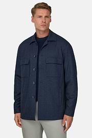 Shacket Herringbone Viscose Blend, Blue, thumb, 1