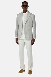 Veste En Lin Coton Laine Et Soie, Light grey, hi-res