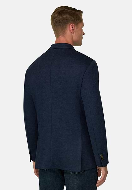 Blazer Dubbelrij Gemengd Wol B Jersey, Navy blue, hi-res