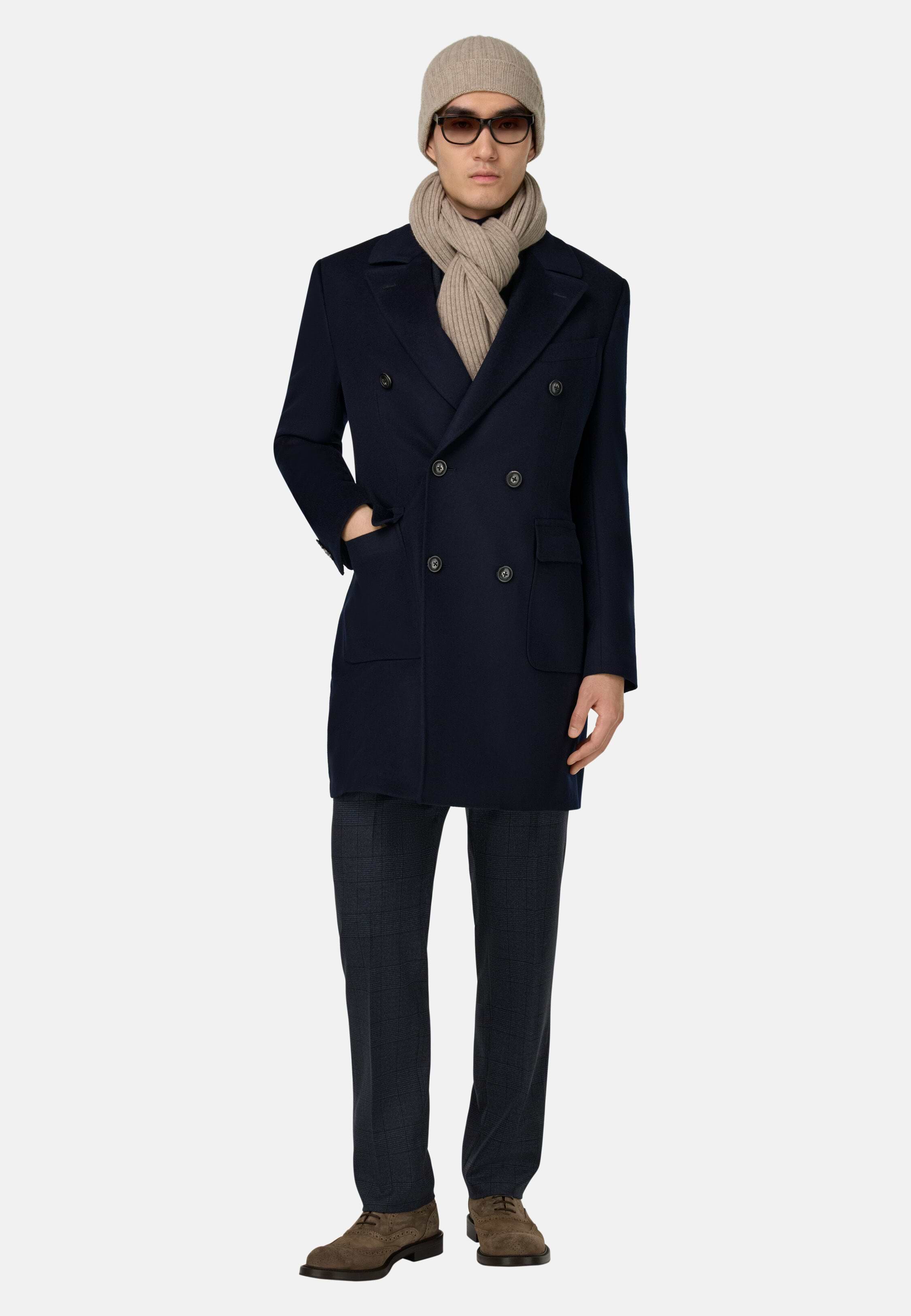 Men's Double-Breasted Wool Coat | Boggi Milano