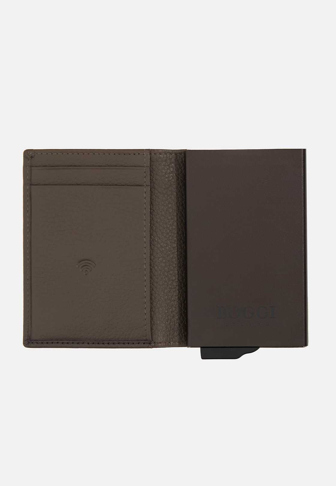 Leather Credit Card Holder, Taupe, hi-res