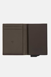 Leather Credit Card Holder, Taupe, hi-res