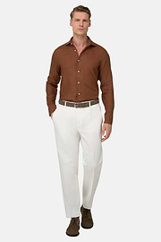 Pantalón De Algodón Lino, Blanco, thumb, 3