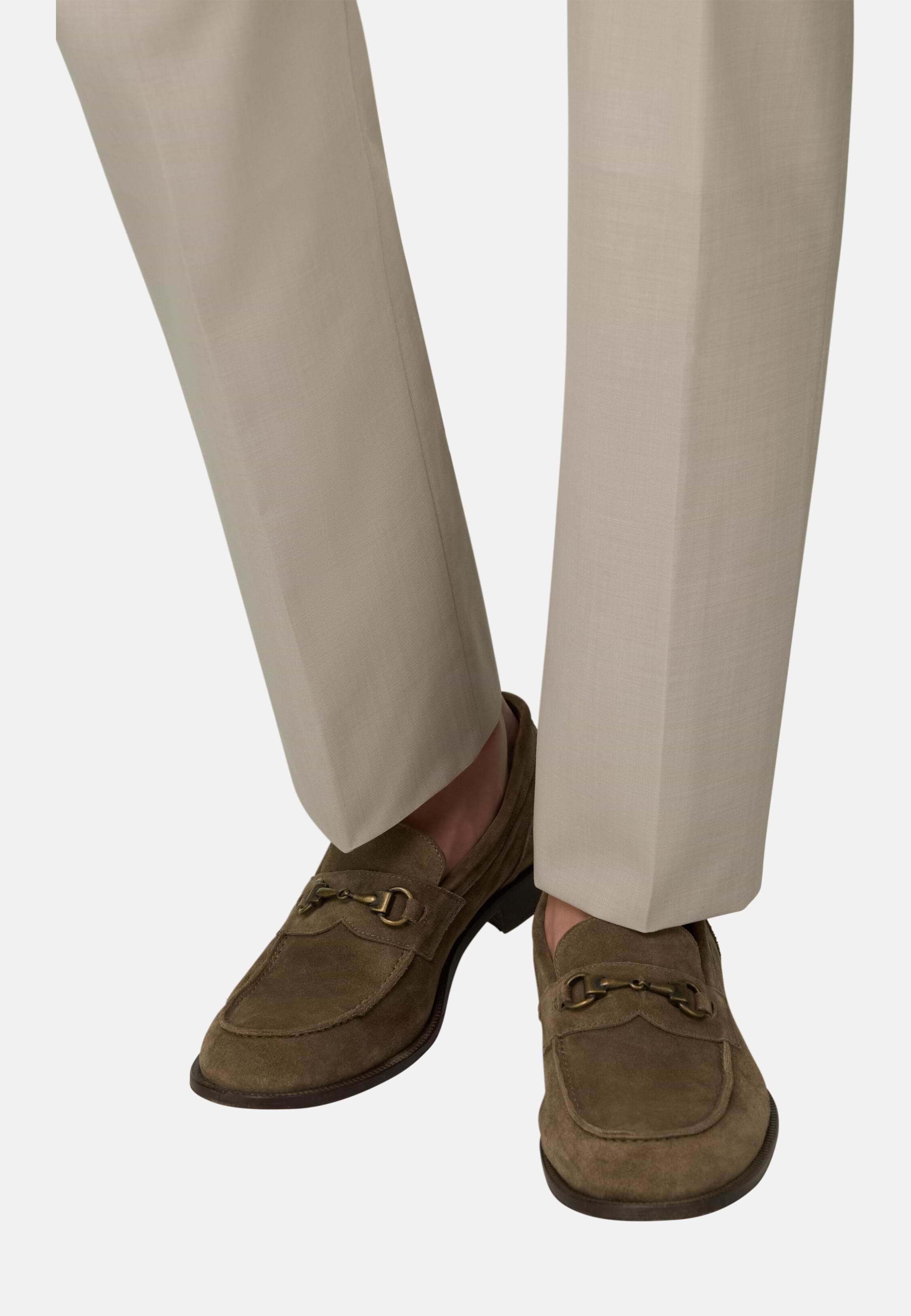 Men\'s Suede Bit Loafers in Taupe Loafers-Taupe Suede. Taupe-Men. Fred Martin Collection main image 3