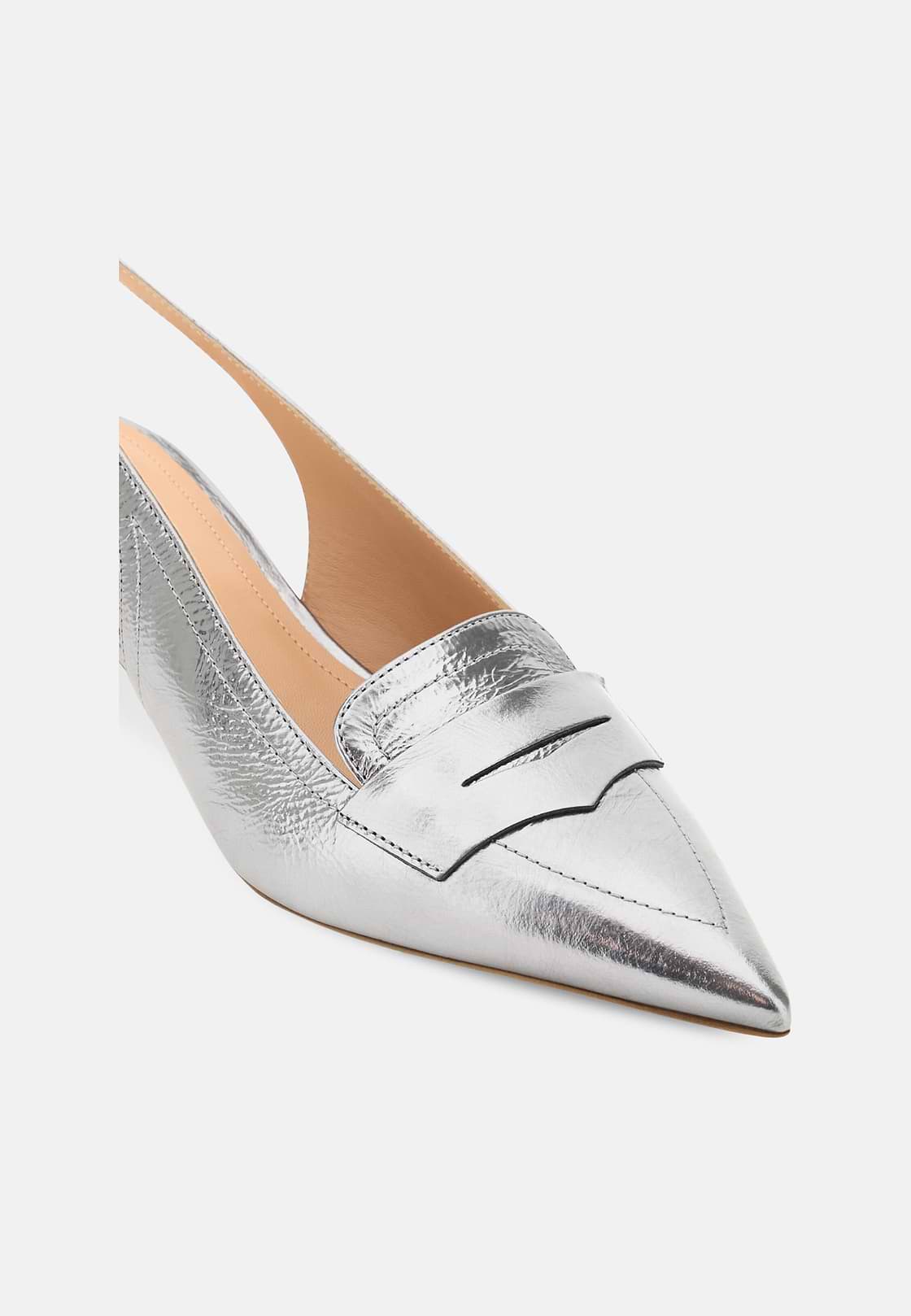 Laminated Leather Slingbacks, DKSL, hi-res, 4