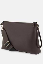 Crossbody Bag in Leather-Effect Fabric, Dark brown, thumb, 4
