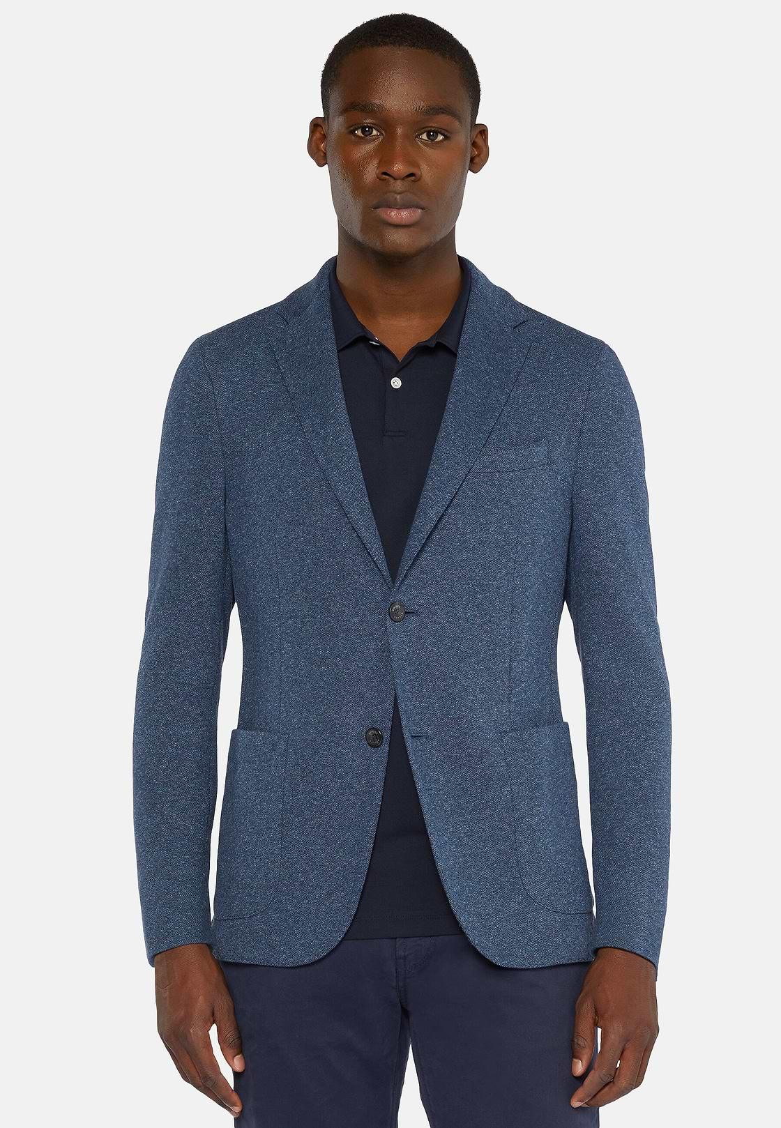 Veste Bleue En Jersey De Coton, Bleu, hi-res