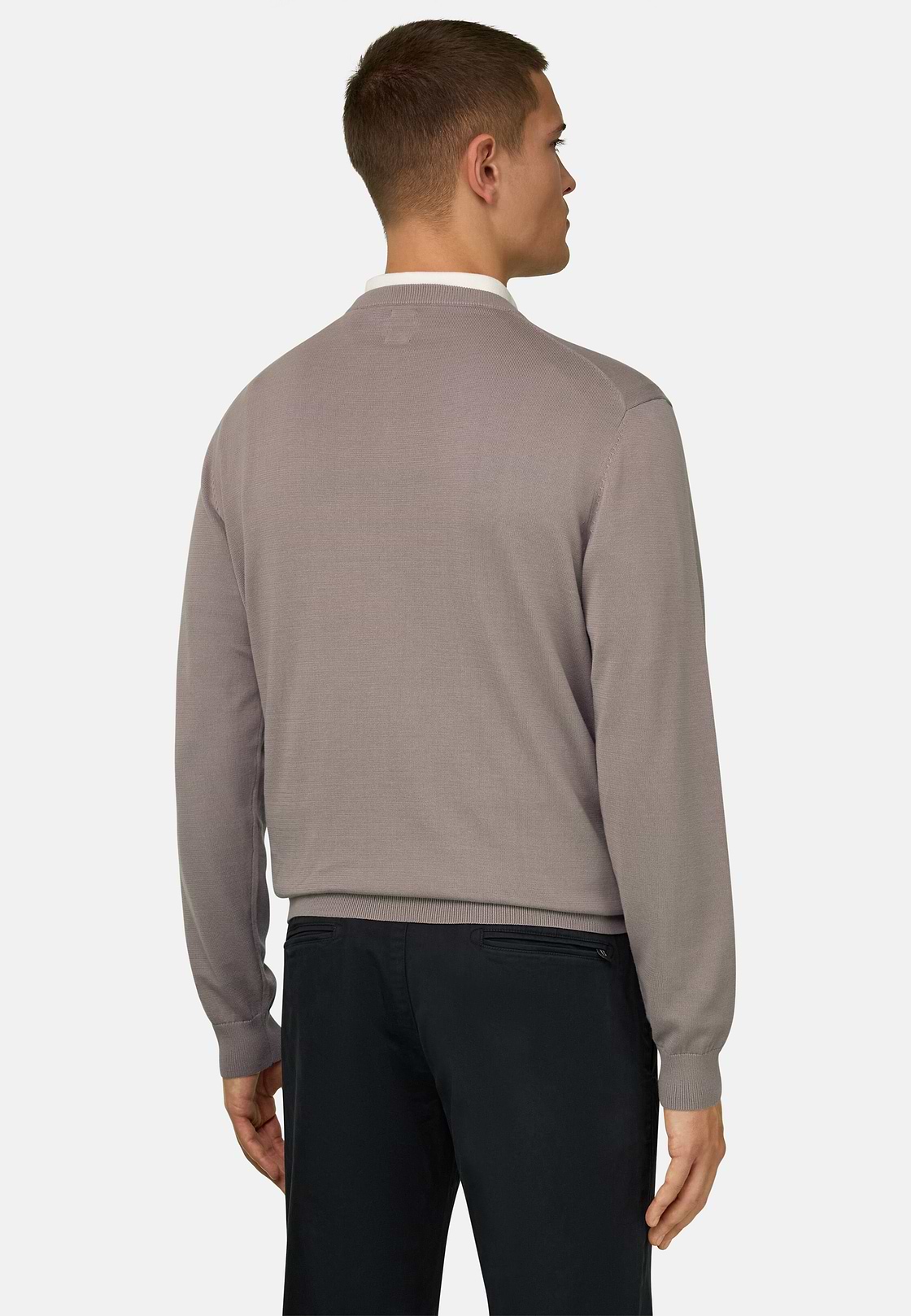 Cotton Crew Neck, Taupe, hi-res, 3