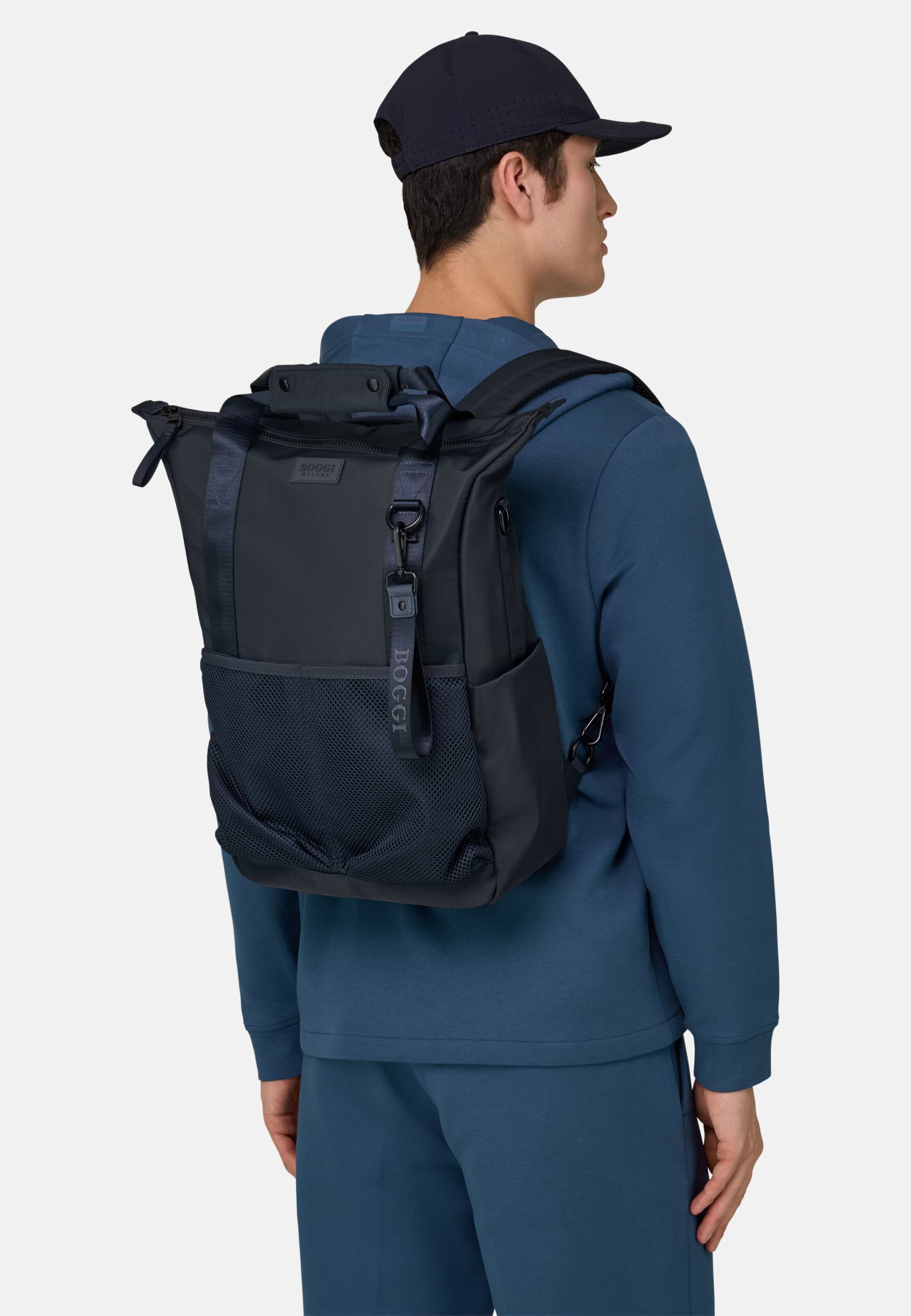 Men's Technical Fabric 3way Bag, Navy blue | Boggi Milano