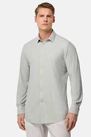 Chemise En Nylon Extensible Slim Fit, La glace, hi-res