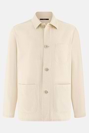 Giacca Camicia In Cotone Lino, Sabbia, thumb, 5