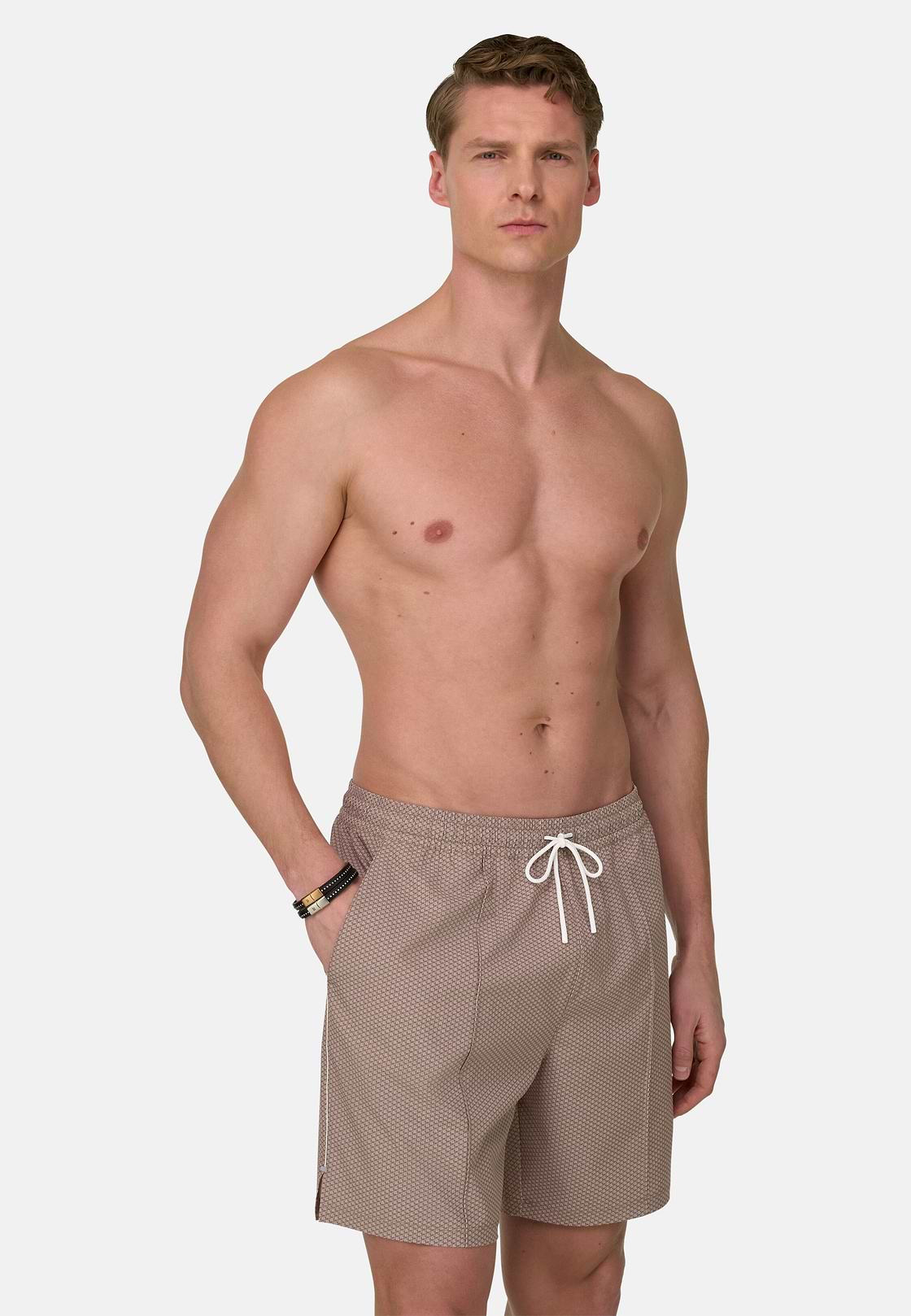 Bedruckte Badehose Aus Technischem Gewebe, Schlamm, hi-res, 2