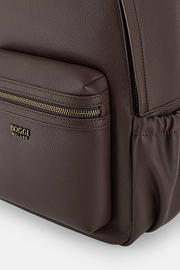Rucksack in Leather-Effect Fabric, Dark brown, thumb, 3