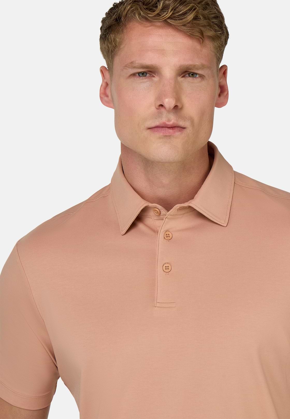 Polo Shirt In Stretch Supima Cotton, Orange, hi-res