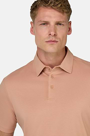 Polo Shirt In Stretch Supima Cotton, Orange, hi-res