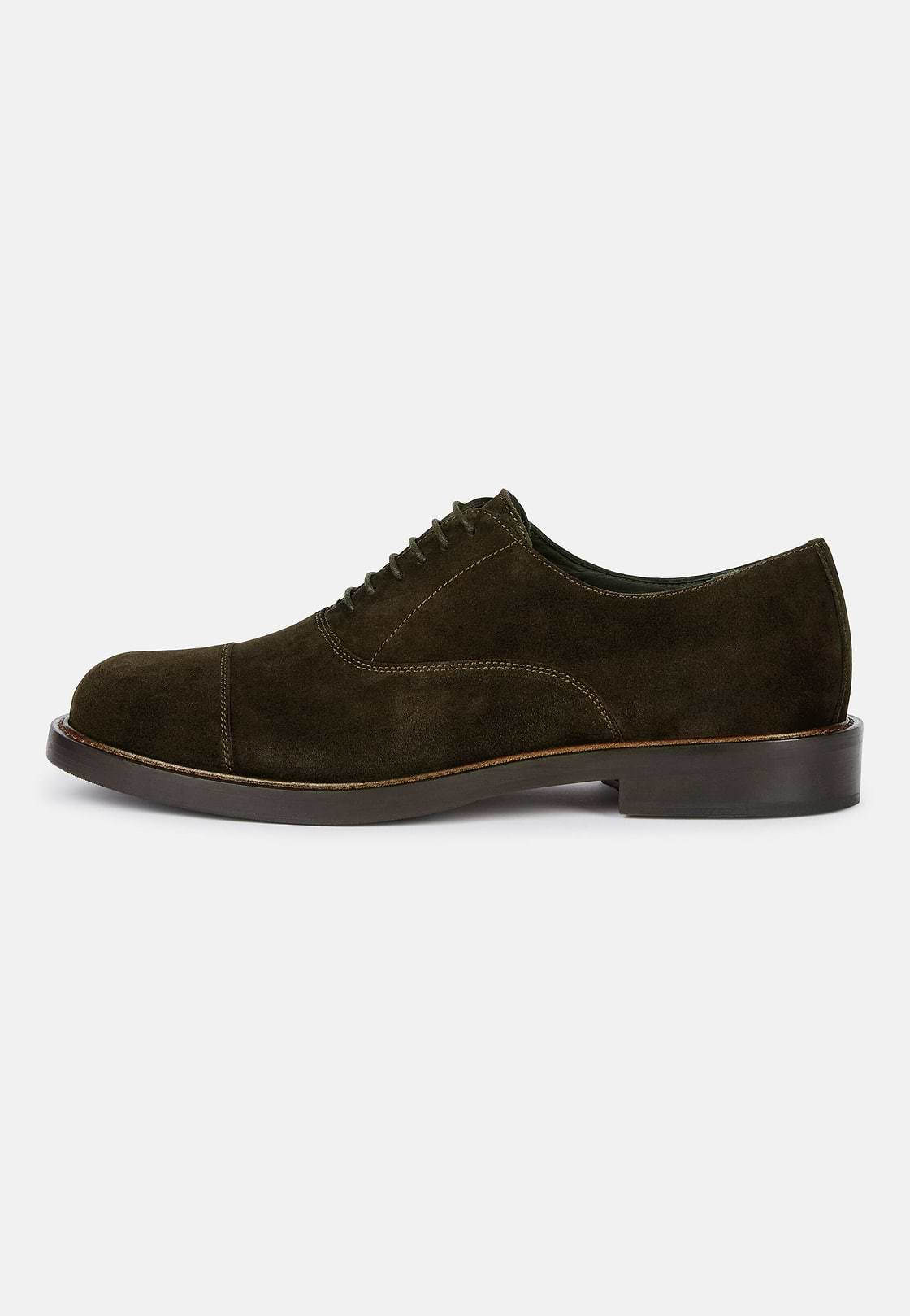 Suede Leather Oxford Style Shoes, Brown, hi-res