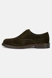 Suede Leather Oxford Style Shoes, Brown, hi-res