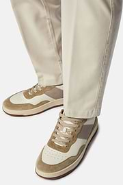 Sneaker Aus Leder, Beige, hi-res