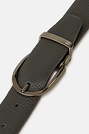 Reversible Tumbled Leather Belt, Grey, hi-res