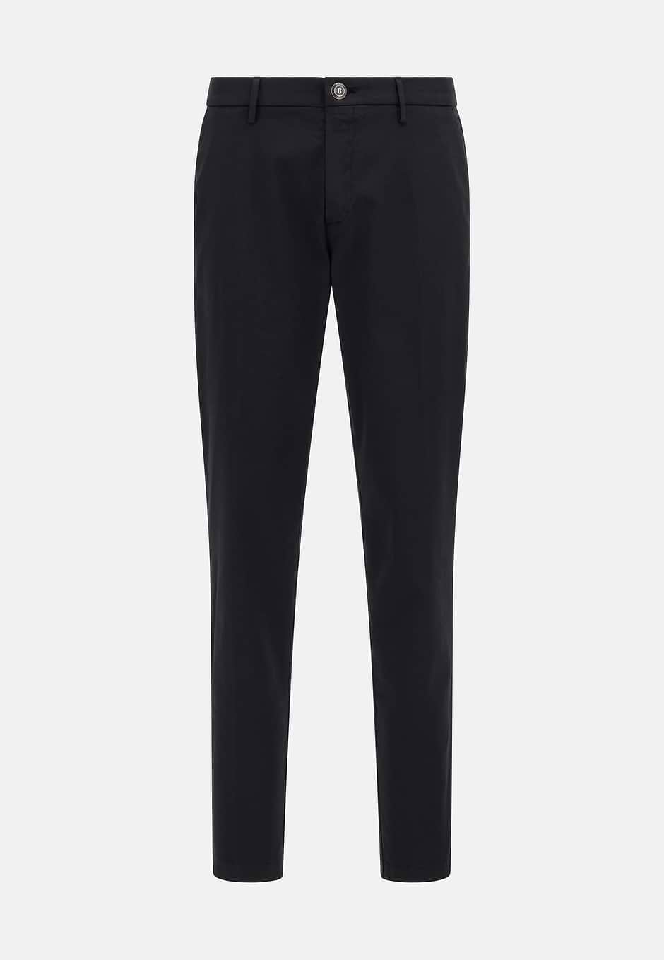 Pantalon En Coton Tencel Extensible, Noir, hi-res