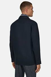Link Shacket in Pure Linen, Navy blue, thumb, 3
