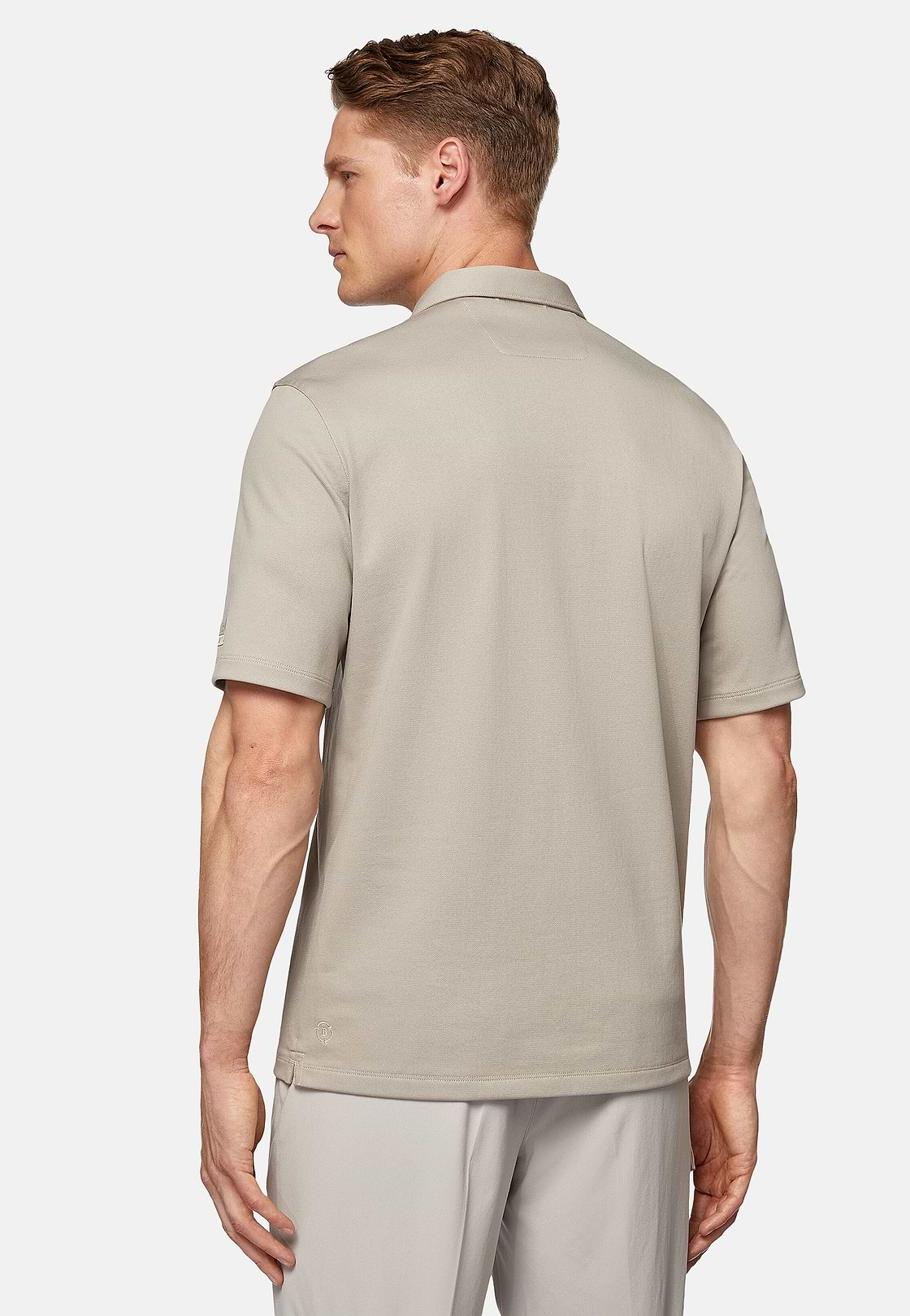 Poloshirt van high-performance piqué, Sand, hi-res