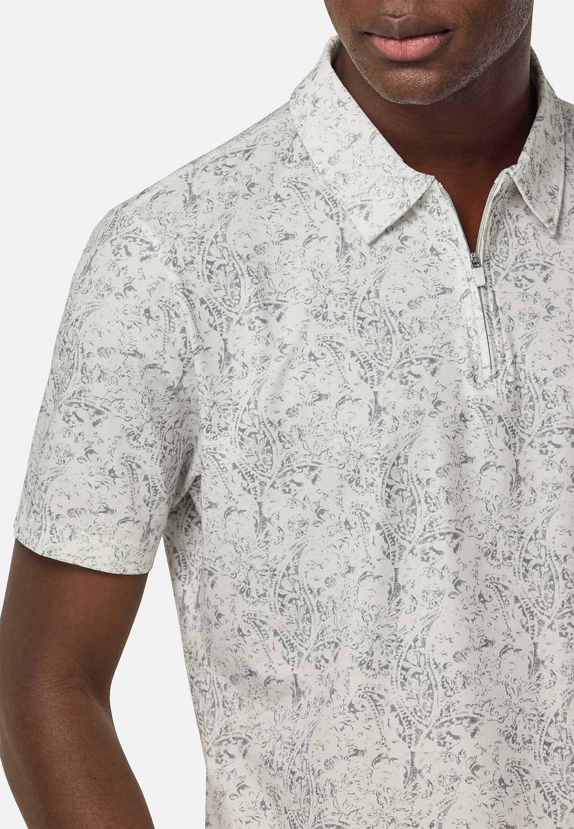 Cotton Blend Jersey Polo Shirt, Ice, hi-res