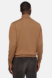 Hazelnut Turtleneck Jumper in Merino Wool, Hazelnut, hi-res