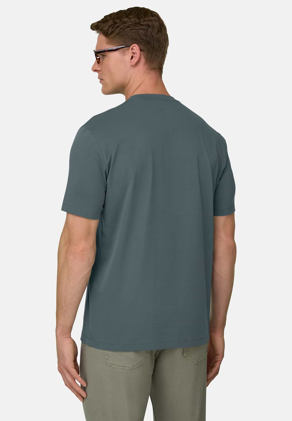 T-Shirt aus elastischer Supima-Baumwolle, Grün, hi-res, 3