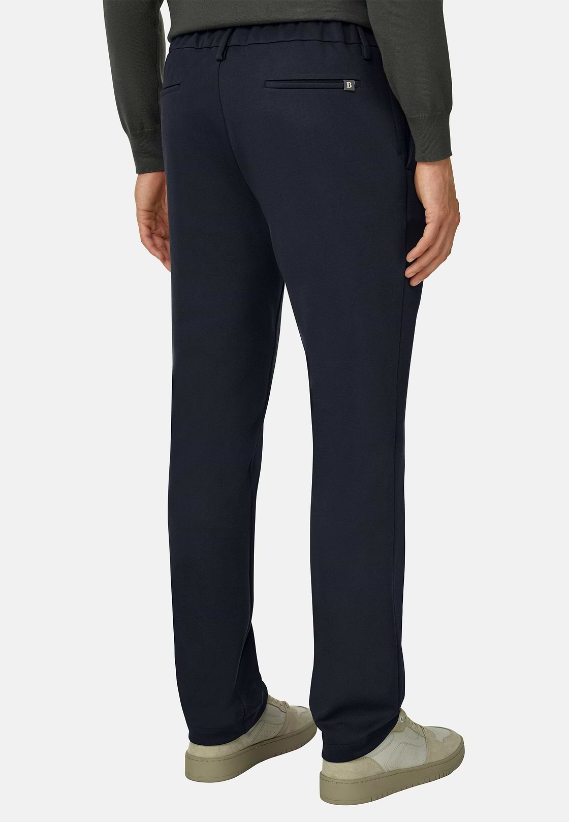 Broek City in Gemengd Katoen Jersey, Navy blue, hi-res, 5