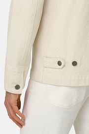 Giacca Camicia In Denim Di Cotone, Crema, thumb, 4
