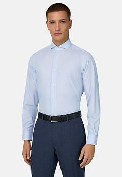 Camicia A Righe In Cotone Slim Fit