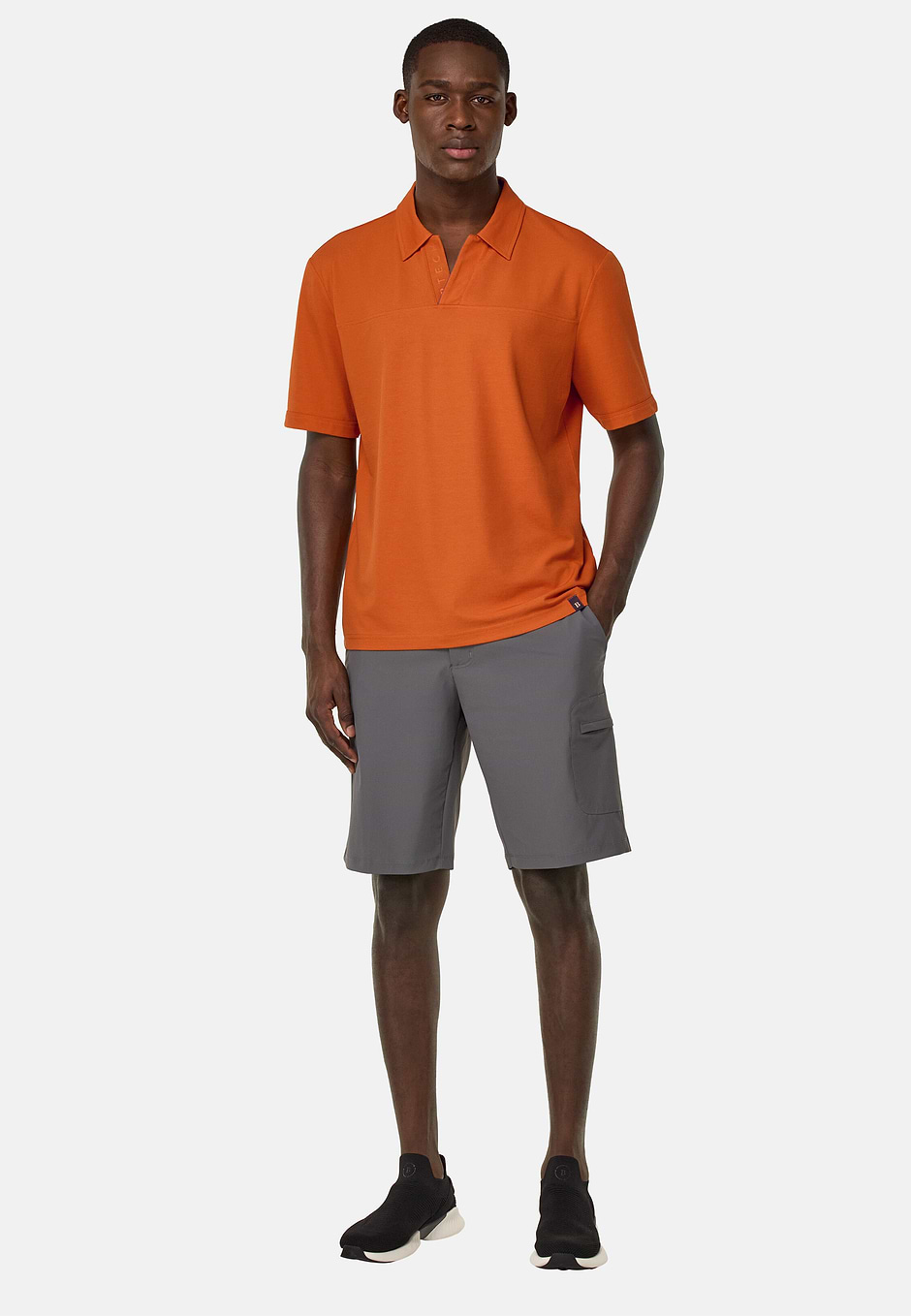 Cool Jade-Fresh Piqué Polo Shirt, Orange, hi-res