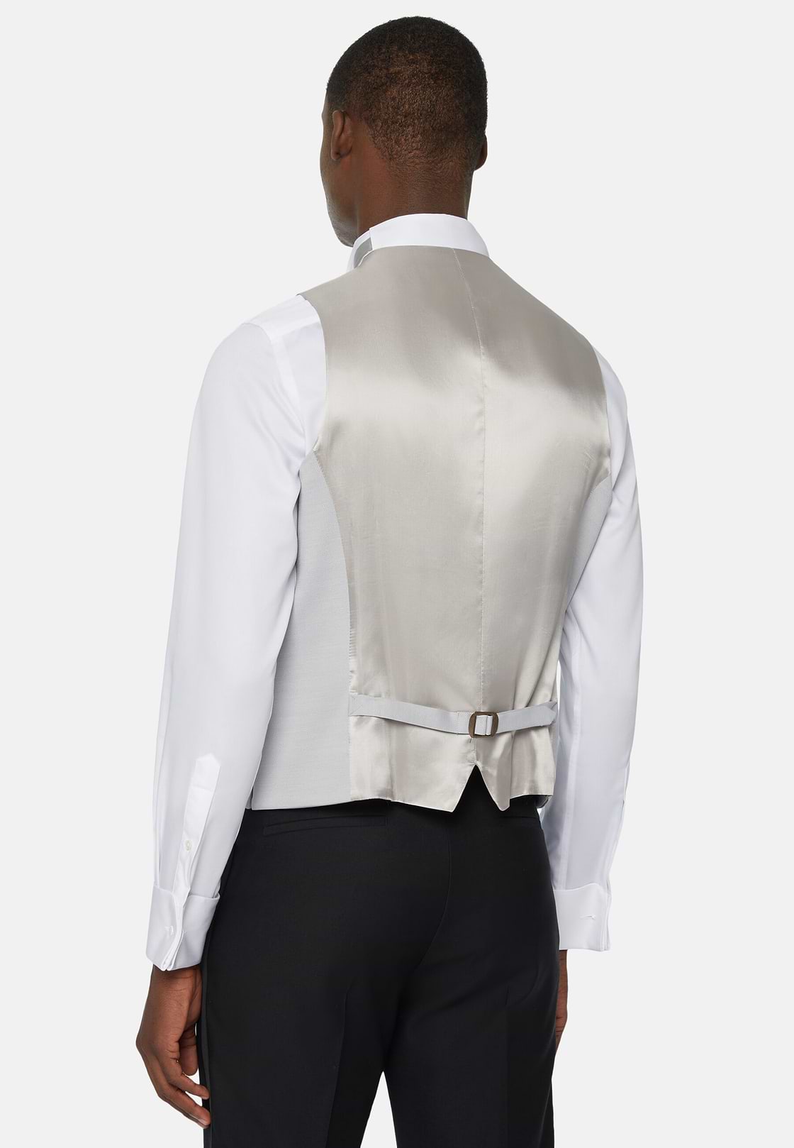 Pearl Grey Wool Blend Waistcoat, light grey, hi-res
