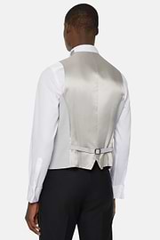 Pearl Grey Wool Blend Waistcoat, light grey, hi-res