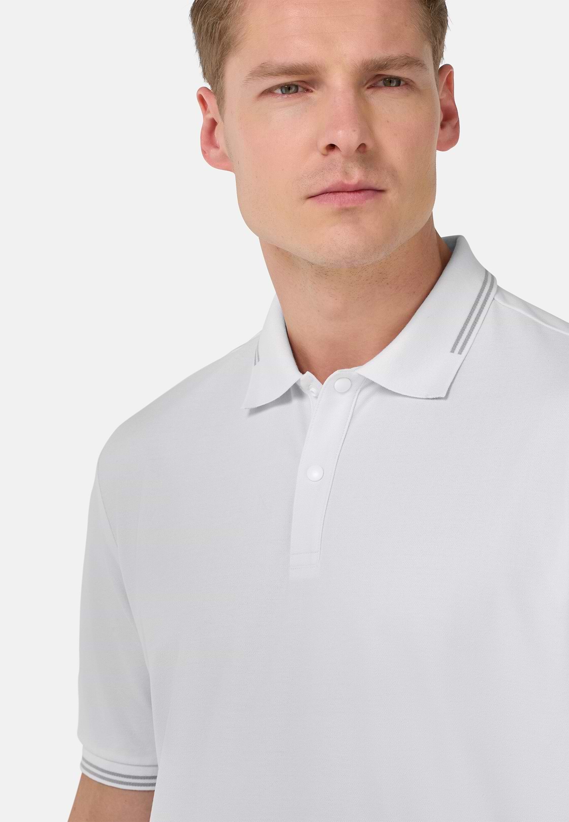 Cool Jade-Fresh Piqué Polo Shirt, White, hi-res