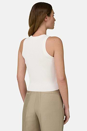 Top Aus Viskose-Nylon-Strick, Weiß, thumb, 3