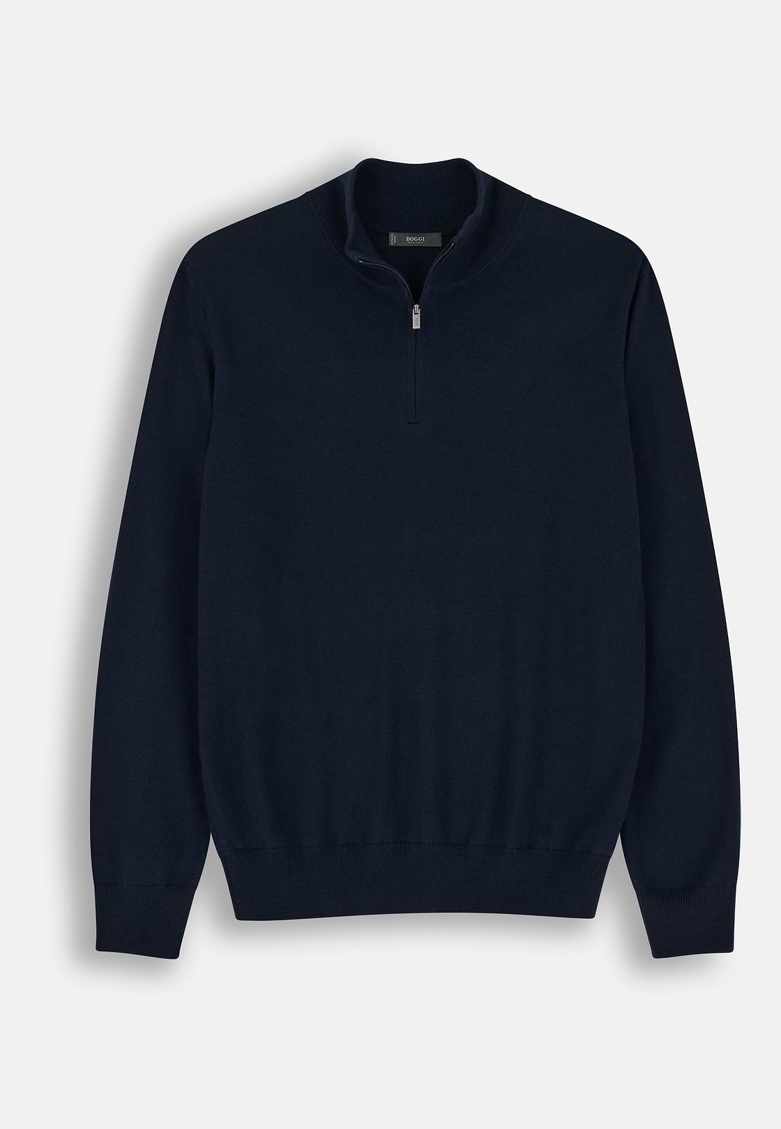 Half-Zip-Pullover aus extrafeiner Merinowolle, Navy blau, hi-res, 5