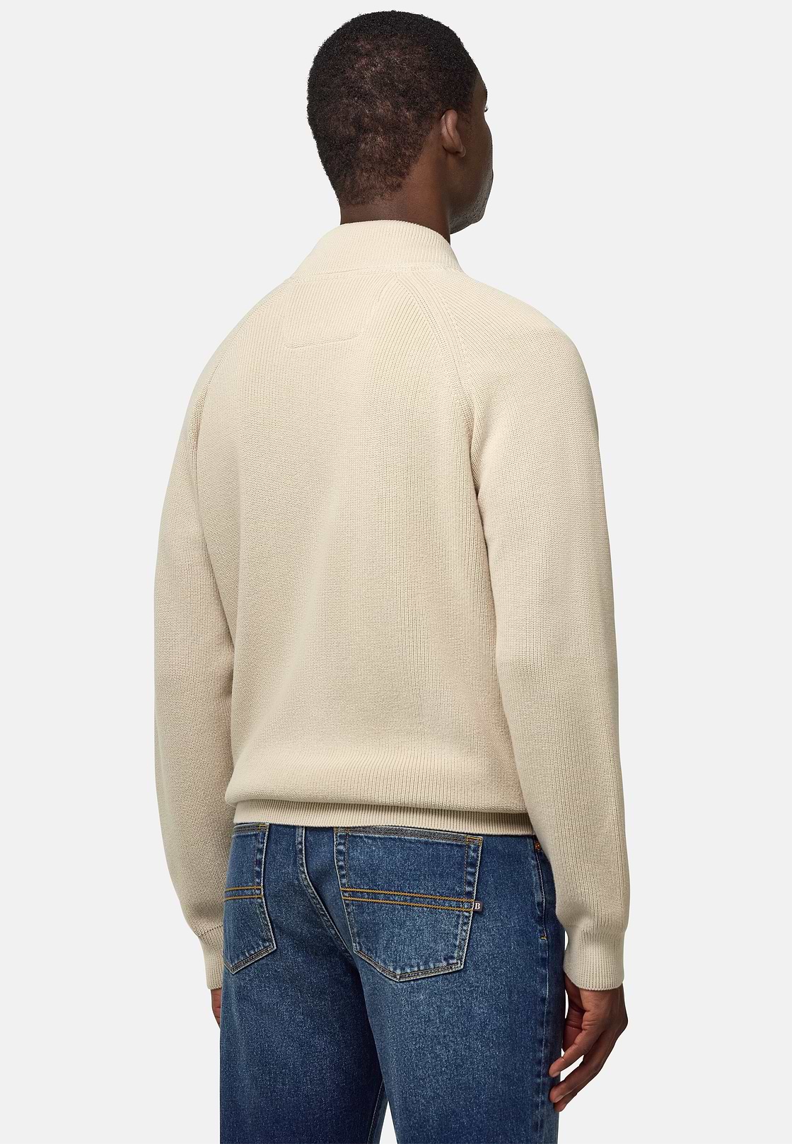 100% Organic Cotton Full-Zip Jumper, Sand, hi-res