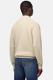 100% Organic Cotton Full-Zip Jumper, Sand, hi-res