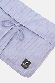 Pajama Pinstripe Cotton Silk, Medium Blue, thumb, 4