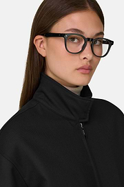 Padded Wool Blouson, Black, thumb, 3