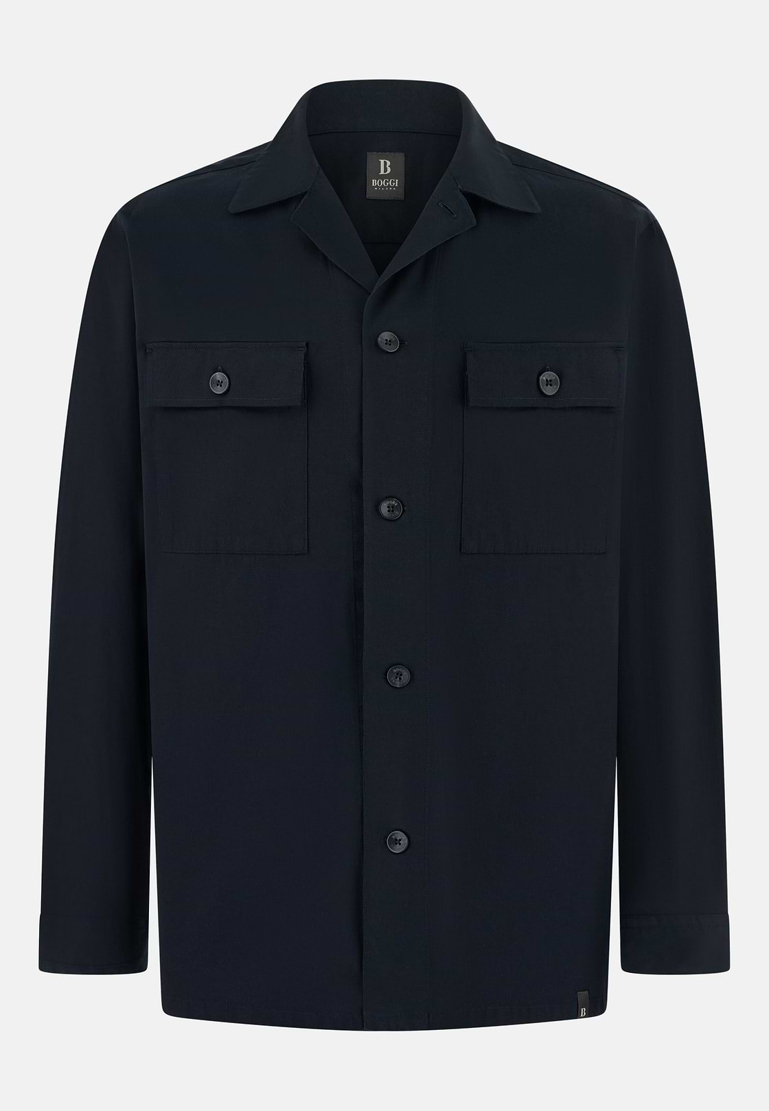 Camicia Over In Cotone Tencel, Navy, hi-res, 6