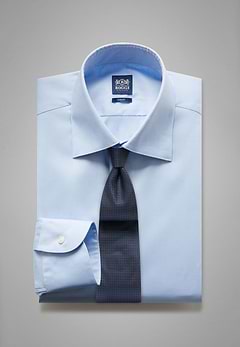 Camisa azul de algodón elastificado slim