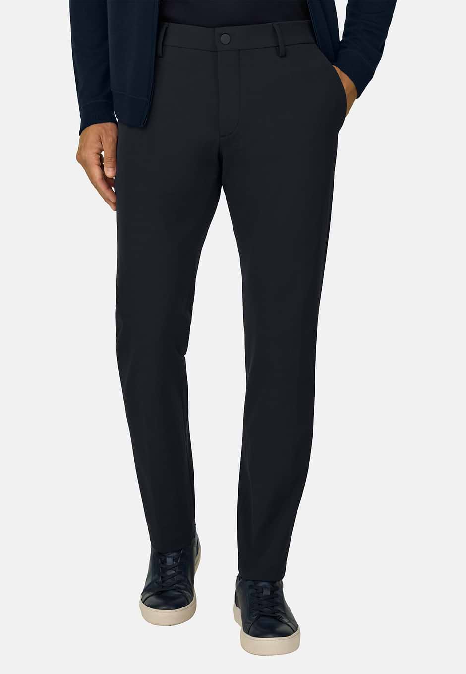 B Tech Stretch Performance Nylon Trousers, Navy blue, hi-res