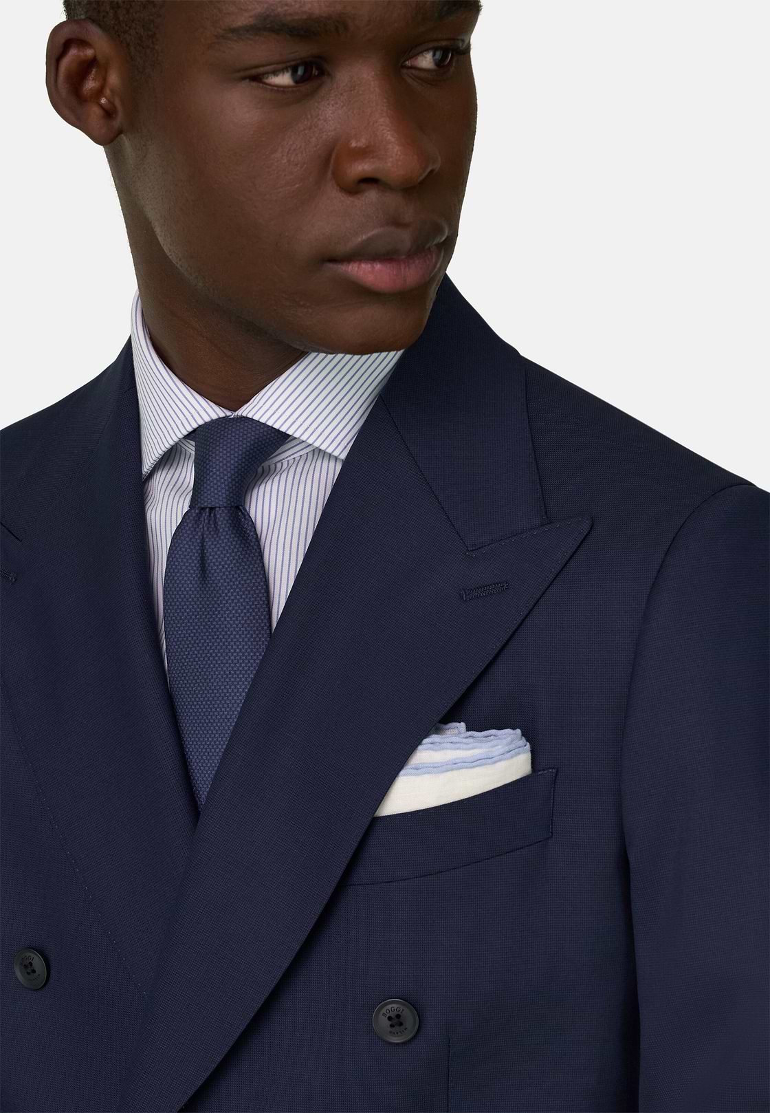 Wool Blend Double Breasted Suit, Navy blue, hi-res, 4