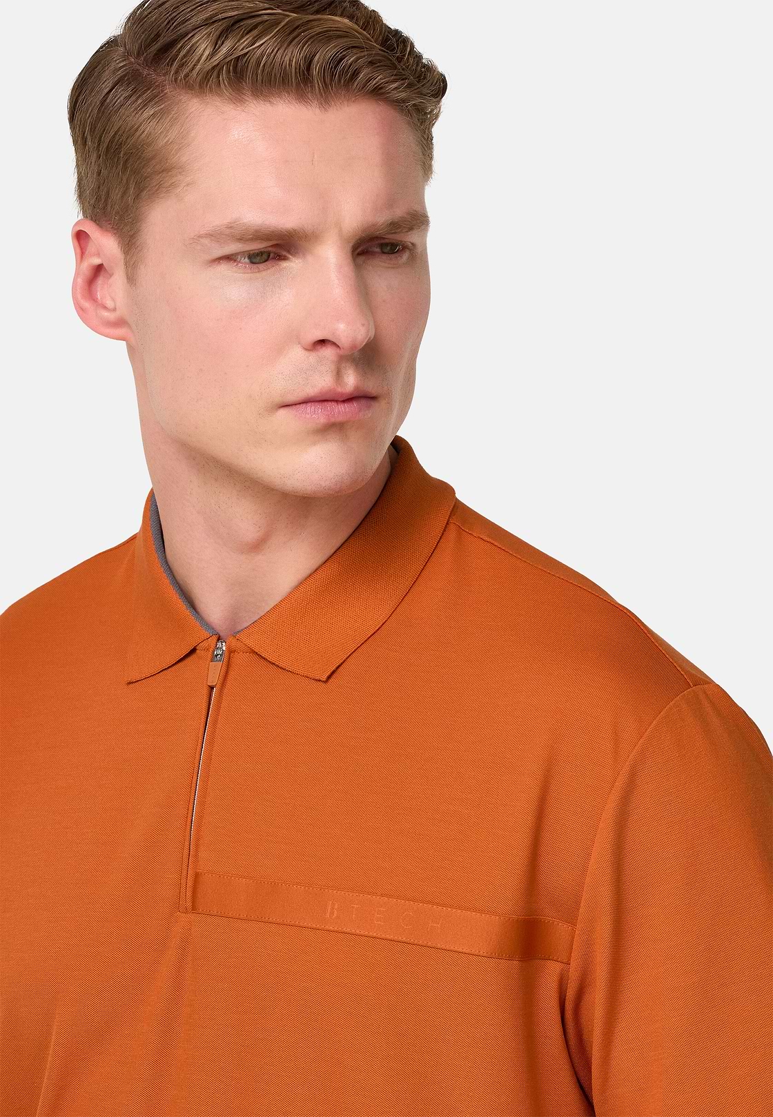 Polo In Piquè Cool Jade-Fresh, Arancione, hi-res