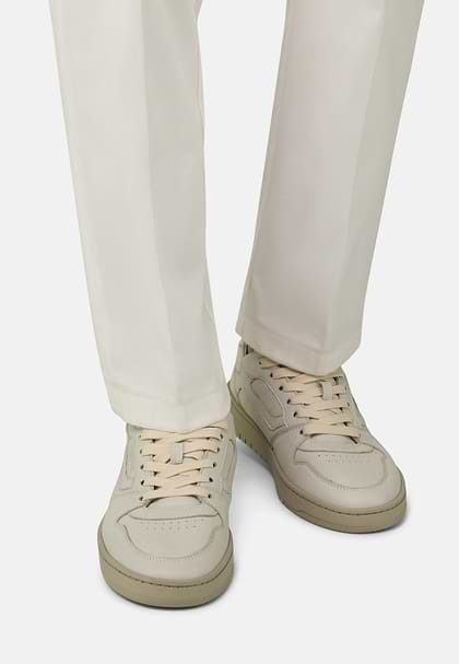 Baskets Origin En Cuir Souple, Blanc, hi-res