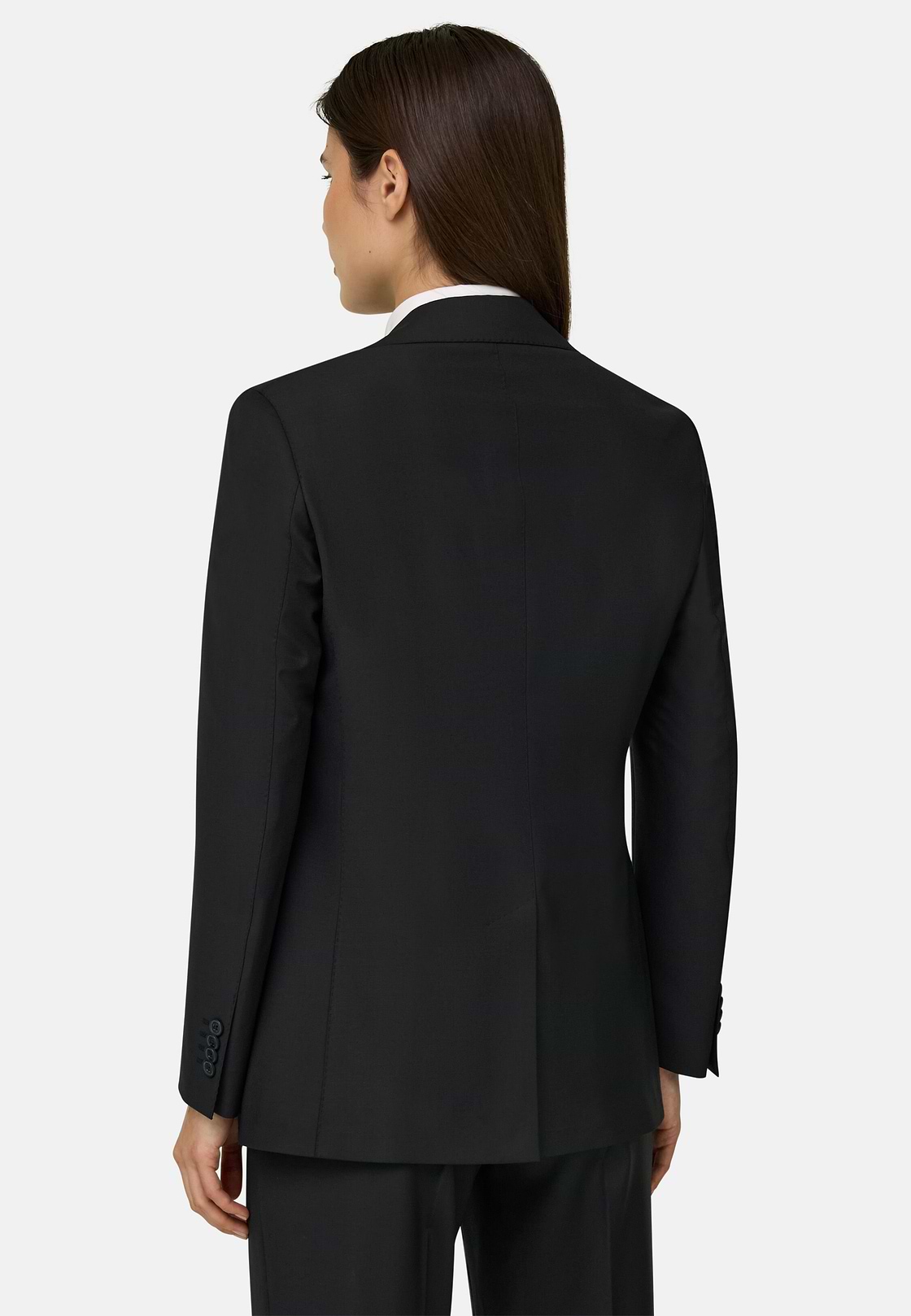 Chaqueta De Mezcla Lana Elástica, Negro, hi-res, 3